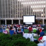 Outdoor movie in Crystal City