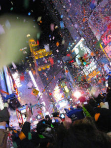 New Year's celebration in Times Square (by Dave Hunt)