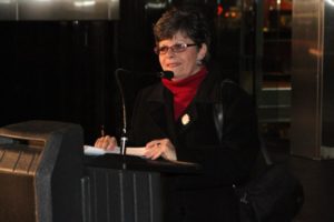 Rosslyn BID Executive Director Cecilia Cassidy at the 2011 Light Up Rosslyn Celebration