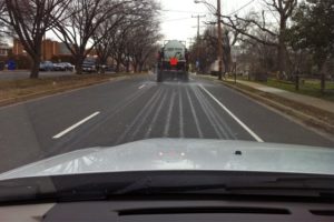 Arlington County crews pretreating S. Glebe Road with brine (file photo)