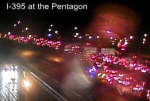 HOV lanes of I-395 blocked near Pentagon during car fire