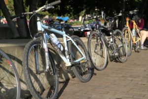 Bicycles at the Bike to Work Day pit stop in Rosslyn