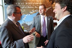 State Sen. Adam Ebbin (left) and Del. Patrick Hope (right) with Del. Alfonso Lopez