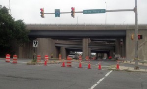 Flooding closes S. Joyce Street between Columbia Pike and Army Navy Drive