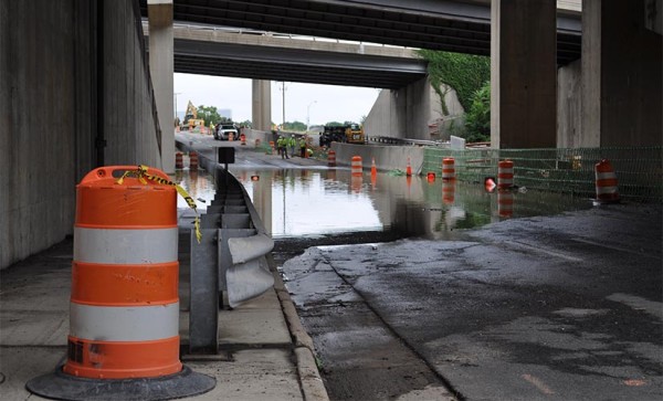 Flooding closes S. Joyce Street between Columbia Pike and Army Navy Drive