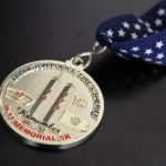 Medal from the Arlington 9-11 Memorial 5K race