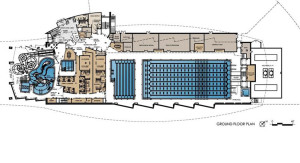 Renderings of the future Long Bridge Park Aquatics, Health & Fitness Facility