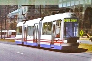 Rendering of a streetcar in Pentagon City