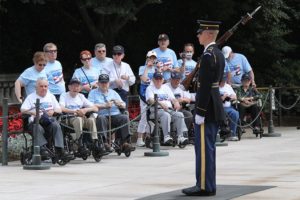 A group of veterans at the Tomb of the Unknowns