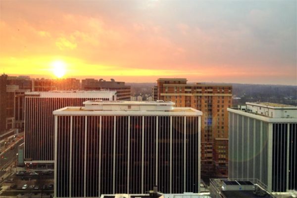 Sunset over Arlington by Mark C. White (photo has been modified from its original version)