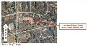 Location of Sports House Grill on Columbia Pike (image via Arlington County)