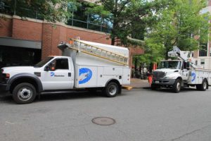 Dominion crews on N. Utah Street near Fairfax Drive