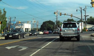 Five-way intersection in Cherrydale