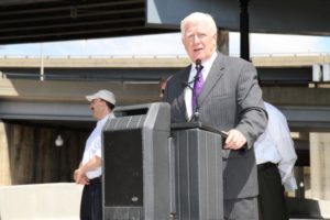 Rep. Jim Moran speaks at a ribbon cutting for S. Joyce Street renovations