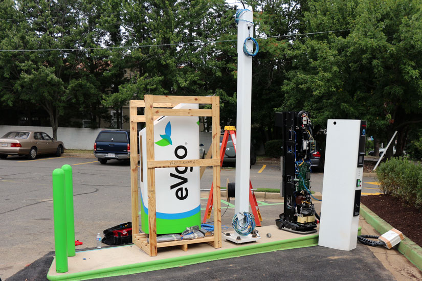 Electric car charging station in Clarendon Walgreens