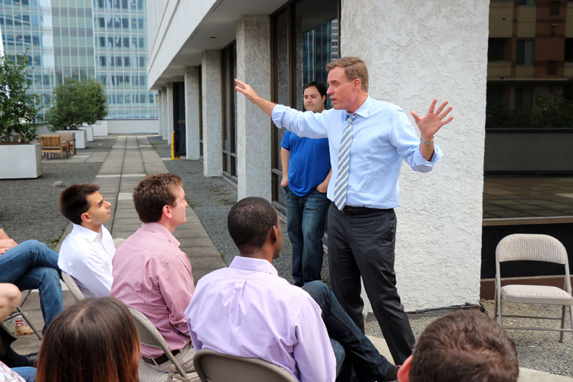 Mark Warner speaks at ÜberOffices