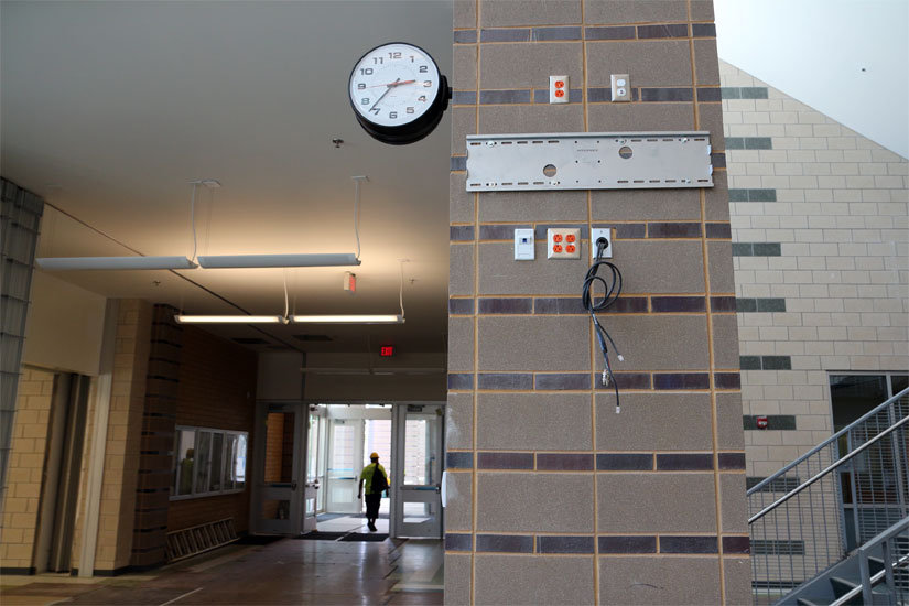 A main corridor on the first floor of the new Wakefield building