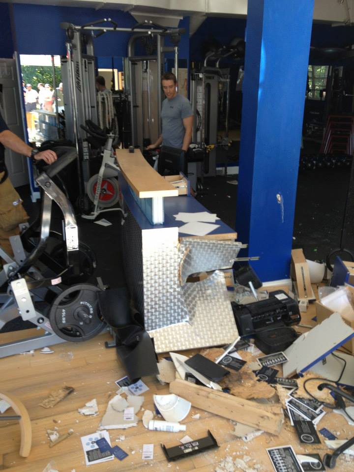 Car crashes into personal training studio