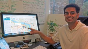 LiveSafe Co-Founder Shy Pahlevani displays the LiveSafe alert map for Arlington