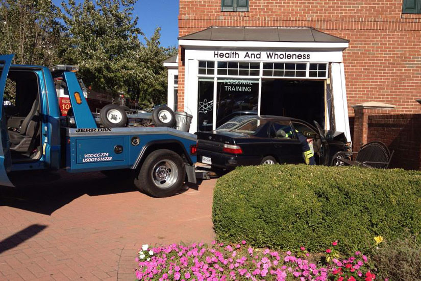 Car crashes into personal training studio