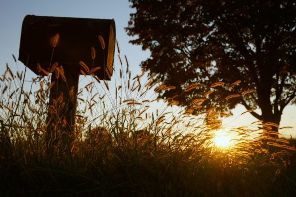 Mailbox at sunset (Flickr pool photo by Wolfkann)