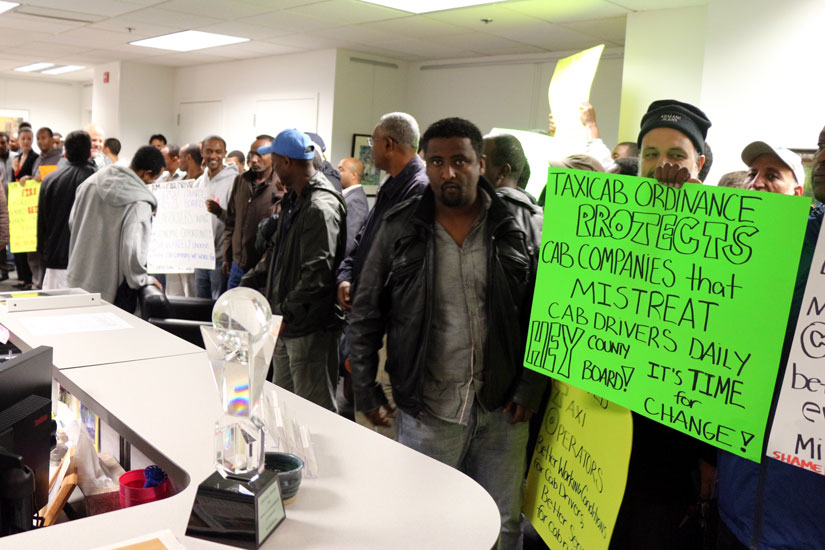 Arlington taxi drivers occupy County Board office