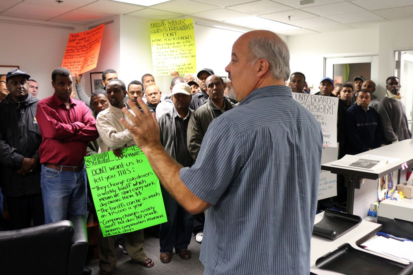 Arlington taxi drivers occupy County Board office