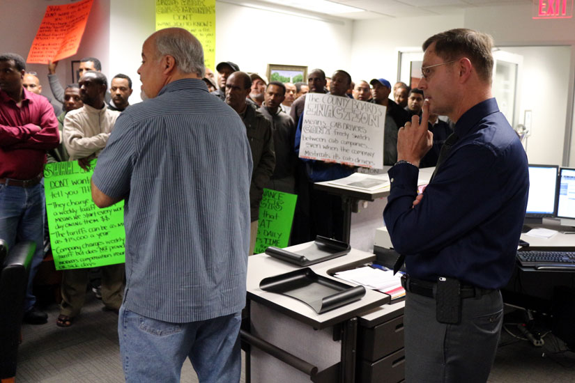 Arlington taxi drivers occupy County Board office