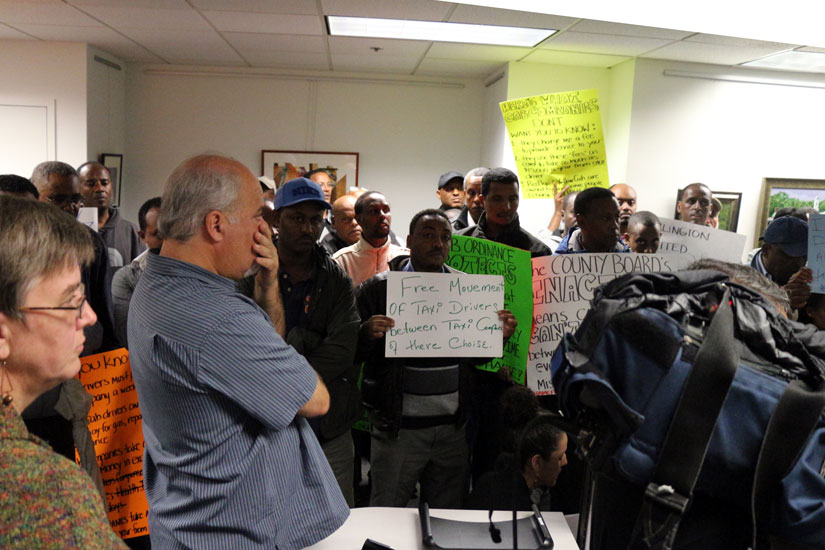 Arlington taxi drivers occupy County Board office