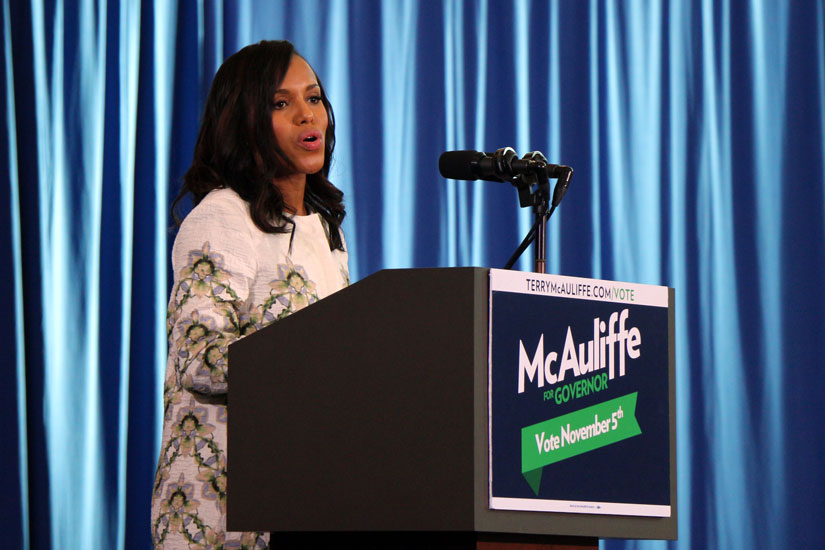 Actress Kerry Washington campaigns for Terry McAuliffe