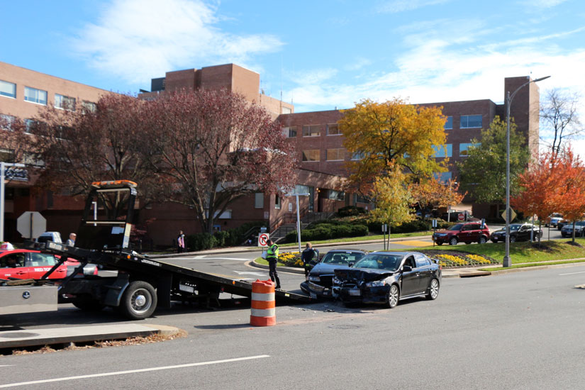 Two-car crash in front of Virginia Hospital Center