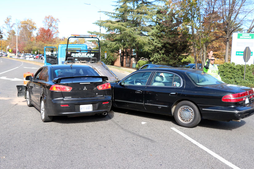 Two-car crash in front of Virginia Hospital Center