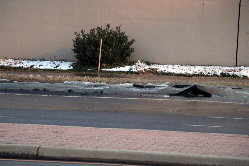 Water main break on Columbia Pike