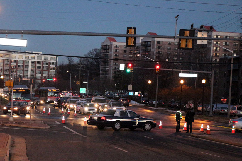 Water main break on Columbia Pike