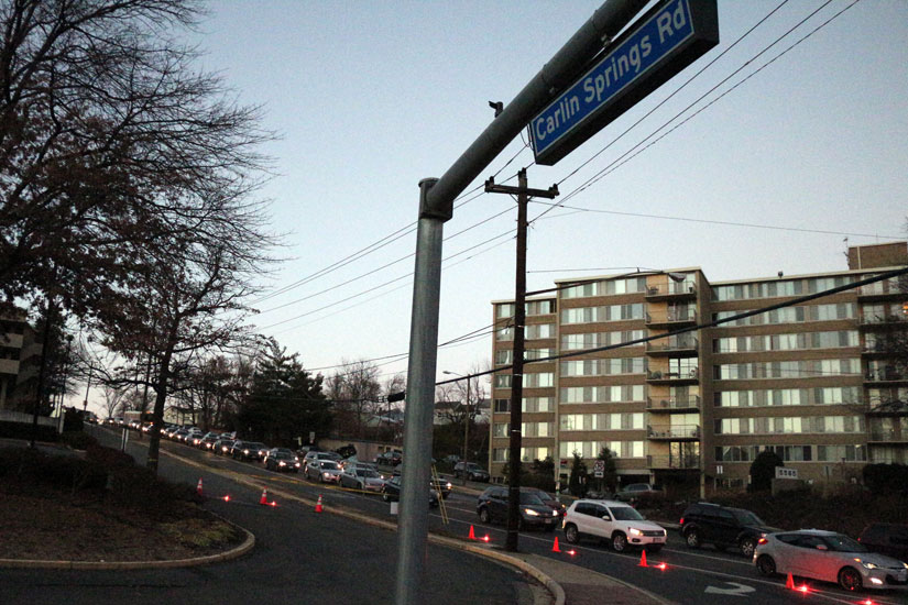 Water main break on Columbia Pike