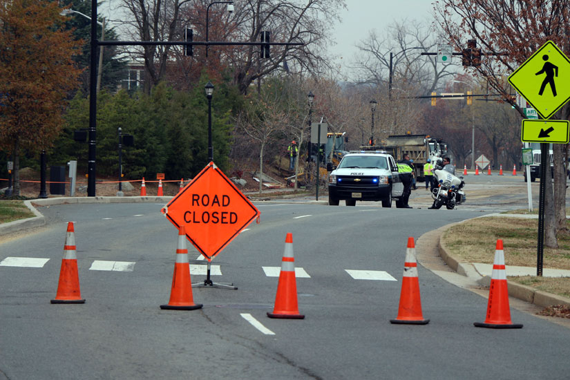 16-inch water main breaks in Shirlington