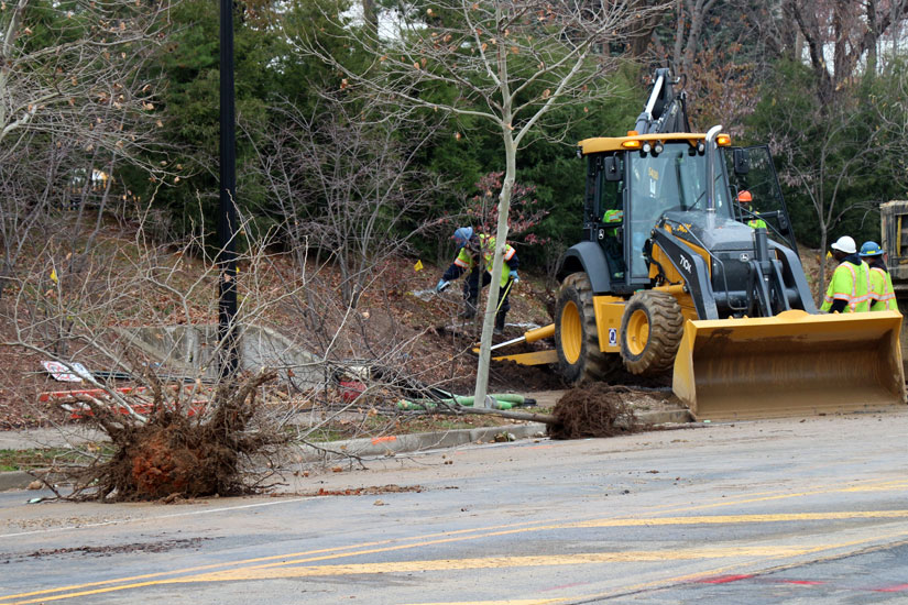 16-inch water main breaks in Shirlington