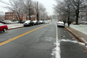 Roads in Arlington after first snow of the winter 2013