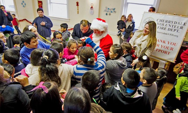 Santa Claus visits the Cherrydale Volunteer Fire Department on Sunday, Dec. 15, 2013 (photo courtesy Chase McAlpine)