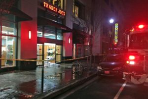 Broken water pipe at Trader Joe's in Clarendon