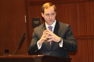 Alan Howze at an Arlington County Democratic Committee debate 