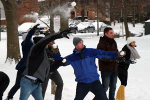 Battle at Ballston snowball fight