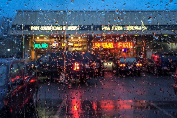 Rainy night on the Pike (Flickr pool photo by Dennis Dimick)