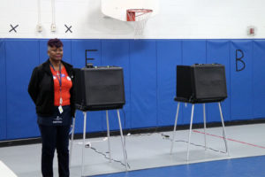 The polling place at Barrett Elementary School is slow for the 2014 special election