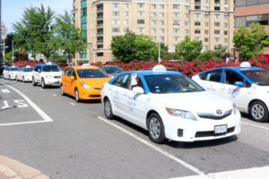 Taxi drivers protest with road slowdown in Courthouse