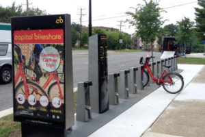 The new Capital Bikeshare stations at N. Cleveland Street and Lee Highway (photo via Twitter)