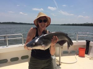 Joan Le during a bio-diversity study of the Chesapeake Bay.