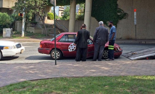 The aftermath of an accident in Rosslyn