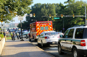 A pedestrian was struck in the Rosslyn "intersection of doom" Sept. 26, 2014.