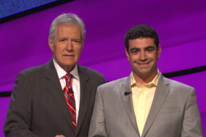 Arlington resident Matthew LaMagna with Alex Trebek (photo courtesy Jeopardy Productions, Inc.)